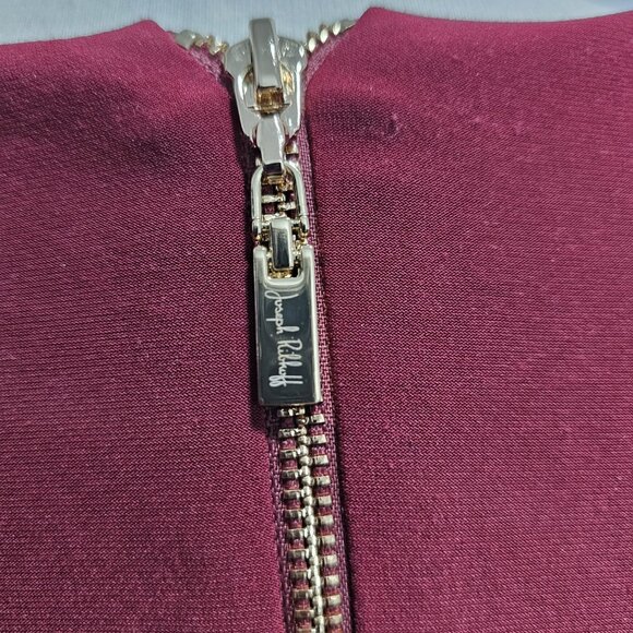 Joseph Ribkoff Fitted Bodycon Midi Pencil Dress Zip Front color burgundy Size 8 - Picture 4 of 5